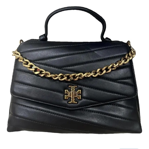 Tory Burch Handbags - TORY BURCH KIRA CHEVRON COLOR-BLACK TOP-HANDLE SATCHEL LEATHER BAG